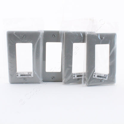 Hubbell NP26GY Gray 1-Gang Decorator GFCI Unbreakable Nylon Wallplate Cover 4pcs