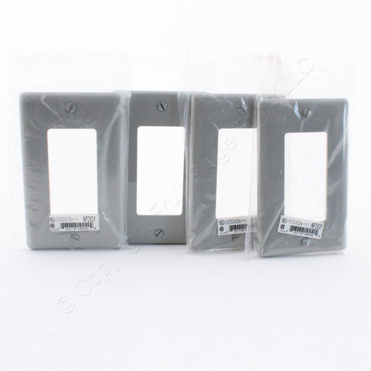 Hubbell NP26GY Gray 1-Gang Decorator GFCI Unbreakable Nylon Wallplate Cover 4pcs