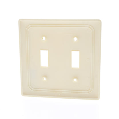 Hubbell NP2AL Almond 2-Gang Toggle Unbreakable Standard Wallplate Cover 25pcs