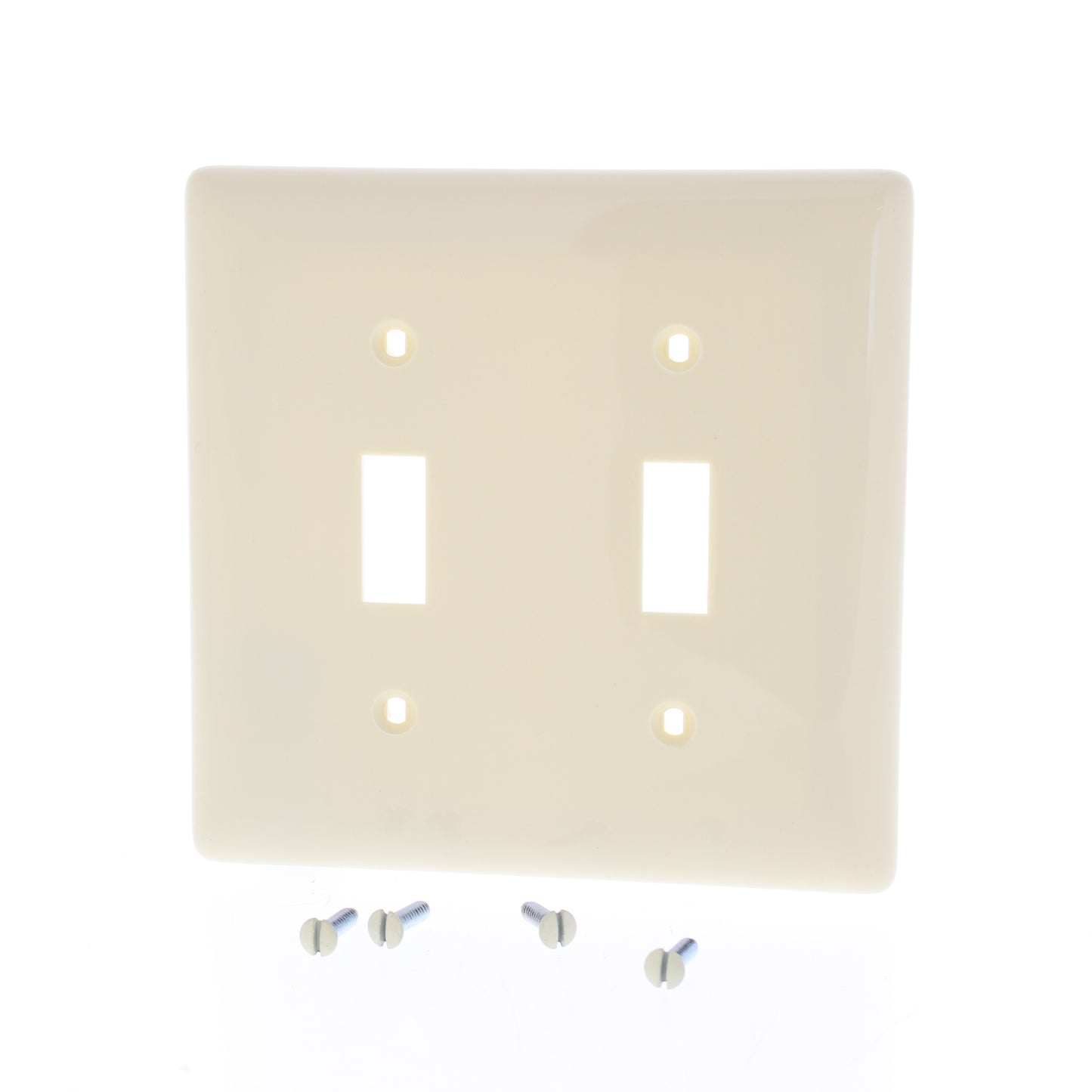 Hubbell NP2AL Almond 2-Gang Toggle Unbreakable Nylon Standard Wallplate Cover