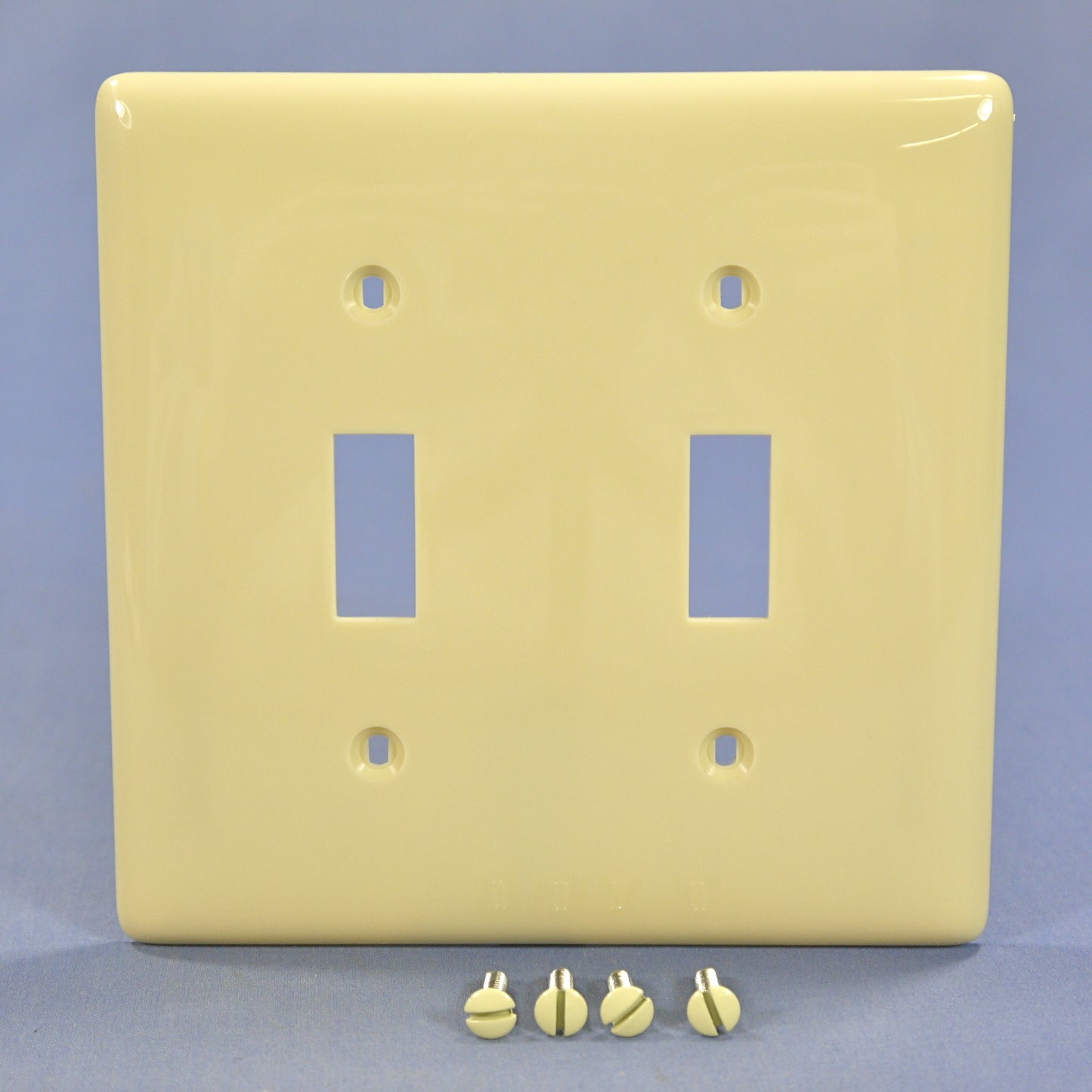 Hubbell NP2I Ivory 2-Gang Toggle Switch Unbreakable Nylon Standard Wallplate