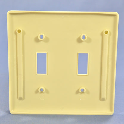 Hubbell NP2I Ivory 2-Gang Toggle Switch Unbreakable Nylon Standard Wallplate