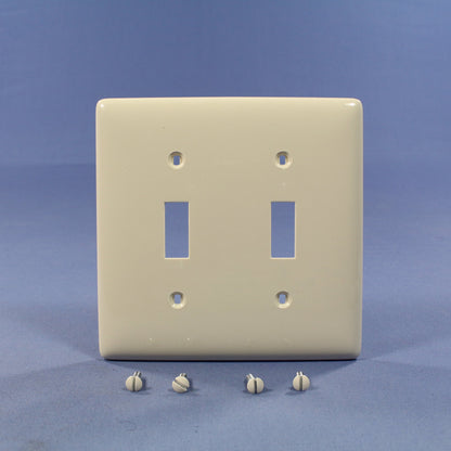 Hubbell NP2LA Light Almond 2-Gang Toggle Unbreakable Standard Wallplate Cover