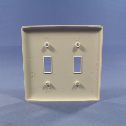Hubbell NP2LA Light Almond 2-Gang Toggle Unbreakable Standard Wallplate Cover