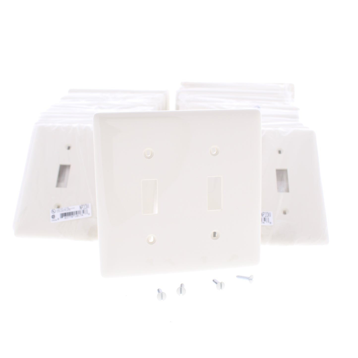 Hubbell NP2OW Office White 2-Gang Toggle Unbreakable Nylon Wallplate Cover 25pcs
