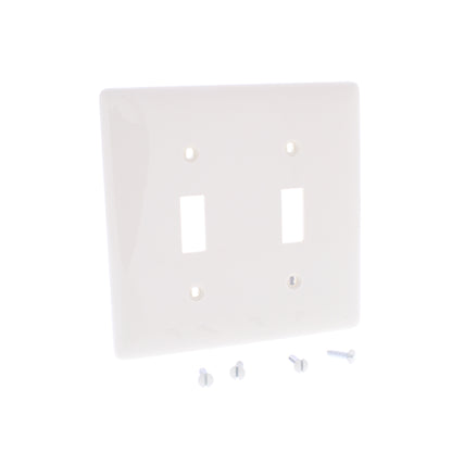 Hubbell NP2OW Office White 2-Gang Toggle Unbreakable Nylon Wallplate Cover 25pcs