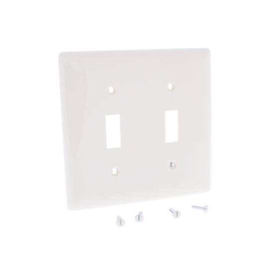 Hubbell NP2OW Office White 2-Gang Toggle Unbreakable Standard Wallplate Cover