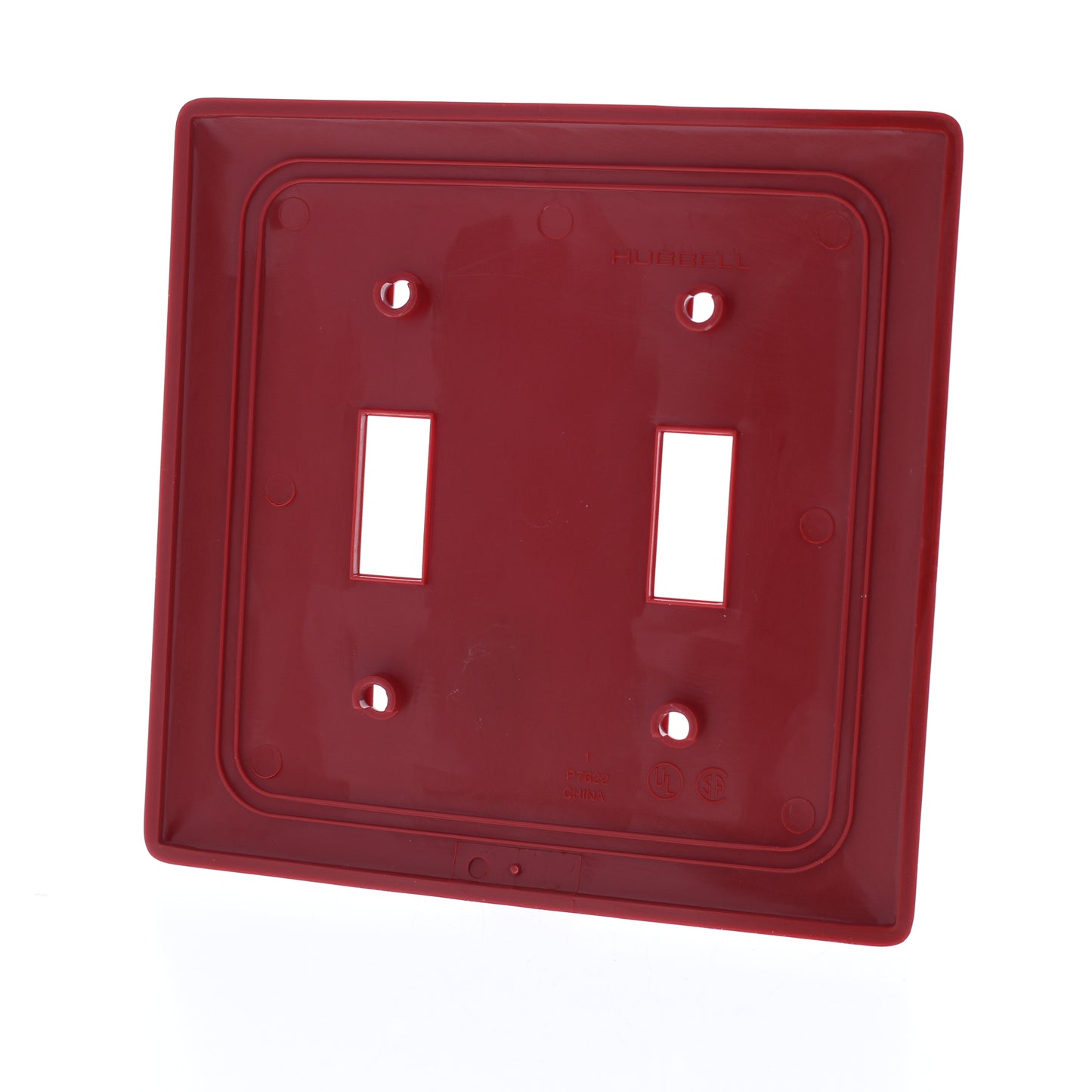 Hubbell NP2R Red 2-Gang Toggle Unbreakable Nylon Standard Wallplate Cover 25pcs