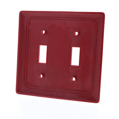 Hubbell NP2R Red 2-Gang Toggle Unbreakable Nylon Standard Wallplate Cover 25pcs