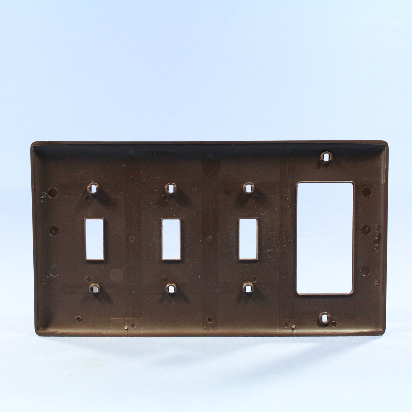 Hubbell NP326 Brown 4-Gang Toggle Decorator Unbreakable Nylon Wallplate Cover