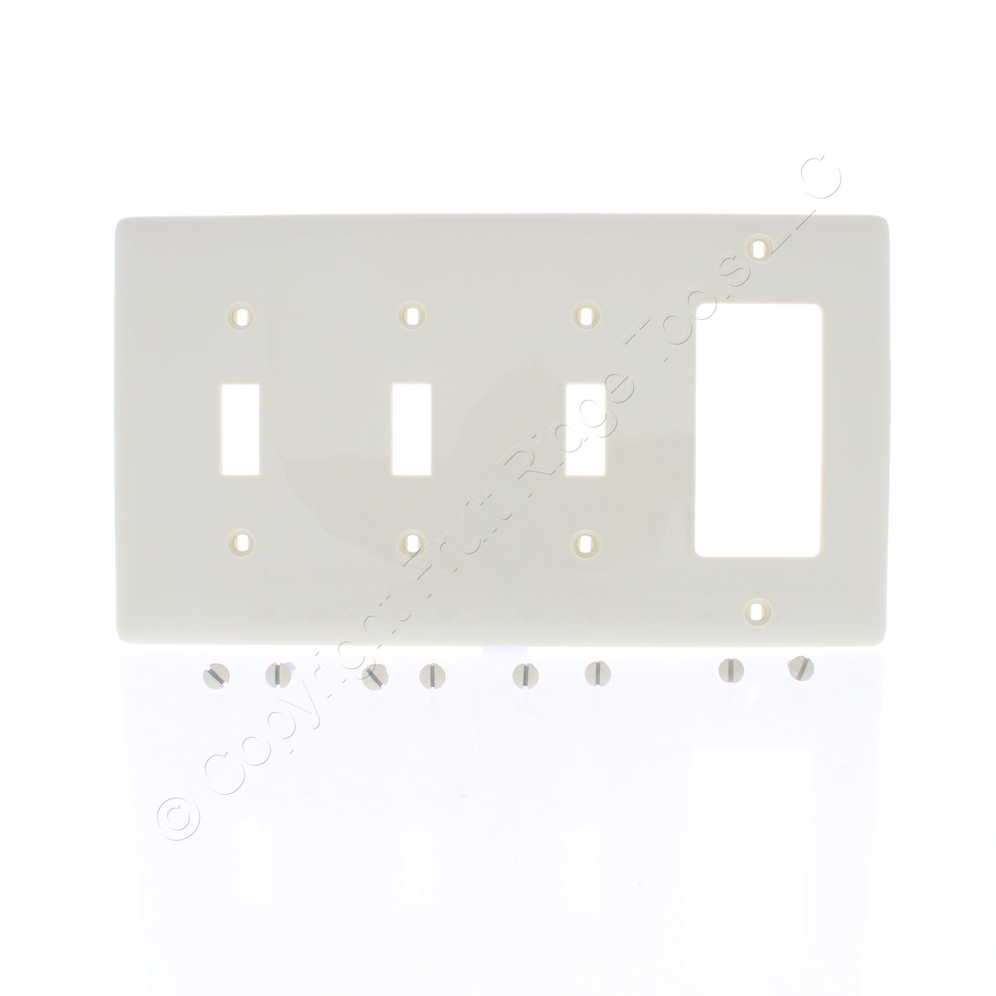 Hubbell NP326I Ivory 4-Gang Unbreakable Decorator GFCI Toggle Switch Wallplate