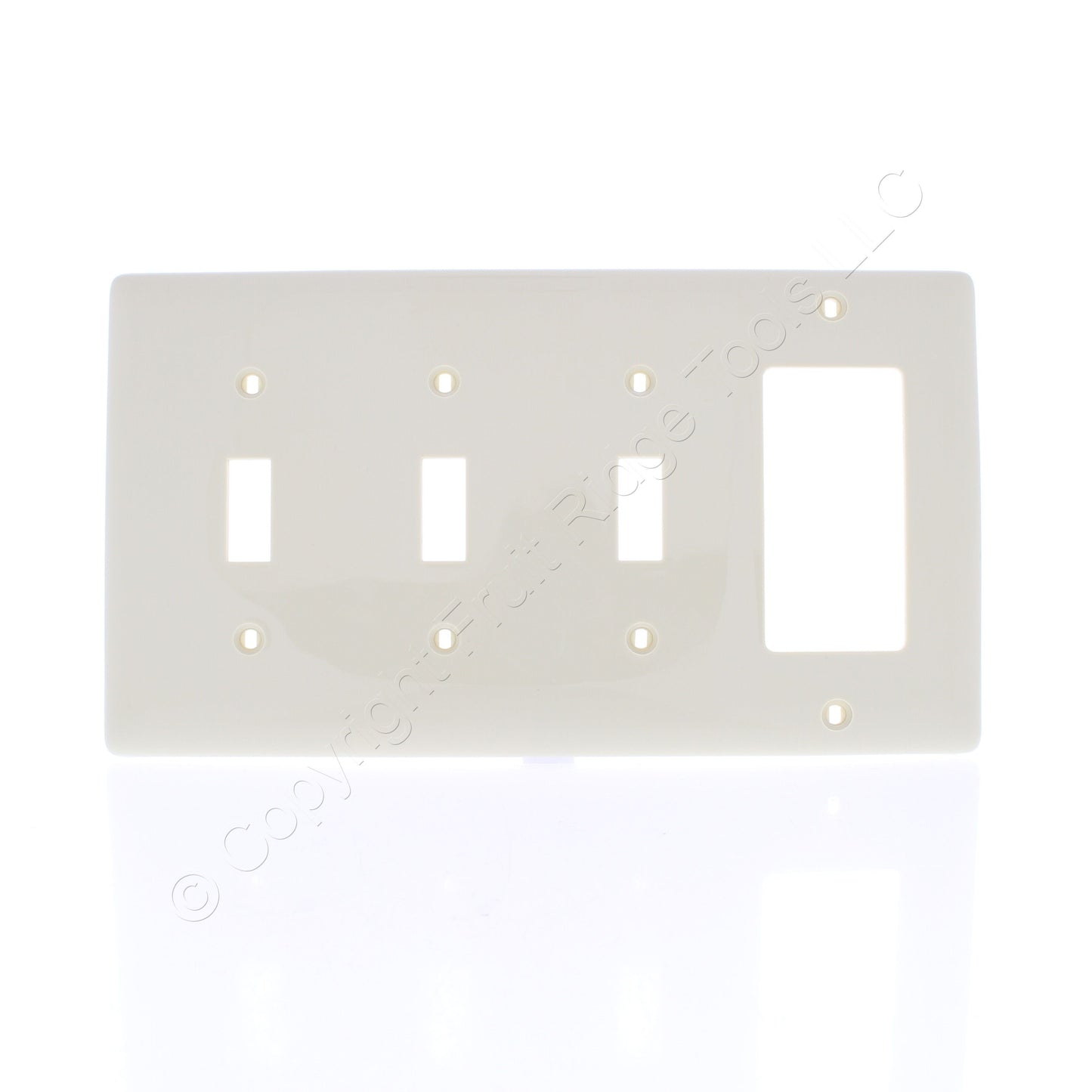 Hubbell NP326I Ivory 4-Gang Unbreakable Decorator GFCI Toggle Switch Wallplate