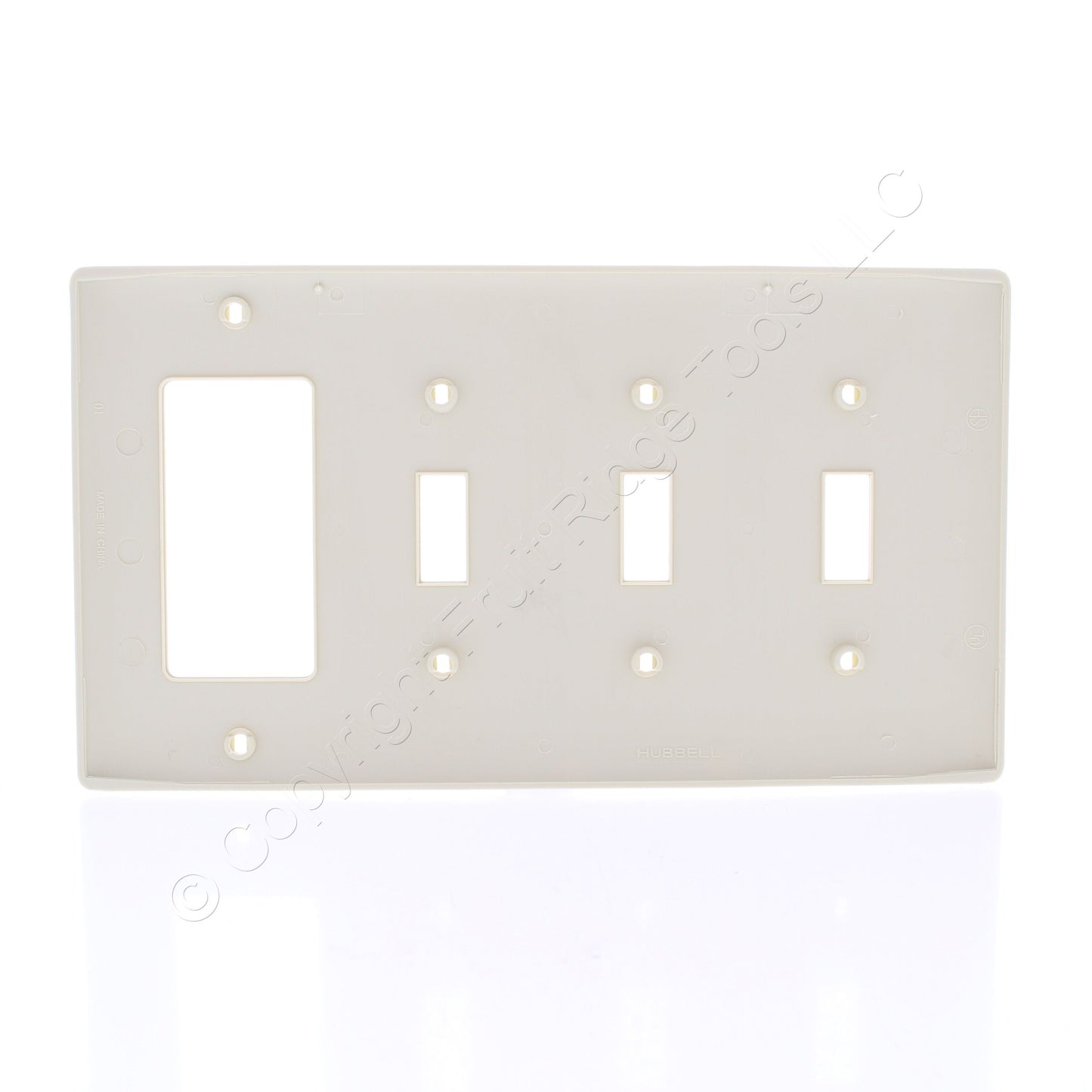 Hubbell NP326I Ivory 4-Gang Unbreakable Decorator GFCI Toggle Switch Wallplate