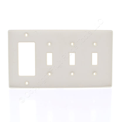 Hubbell NP326I Ivory 4-Gang Unbreakable Decorator GFCI Toggle Switch Wallplate