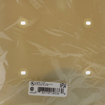 Hubbell NP34I Ivory 3-Gang 3-Blank Unbreakable Nylon Wallplate Cover Strap Mount