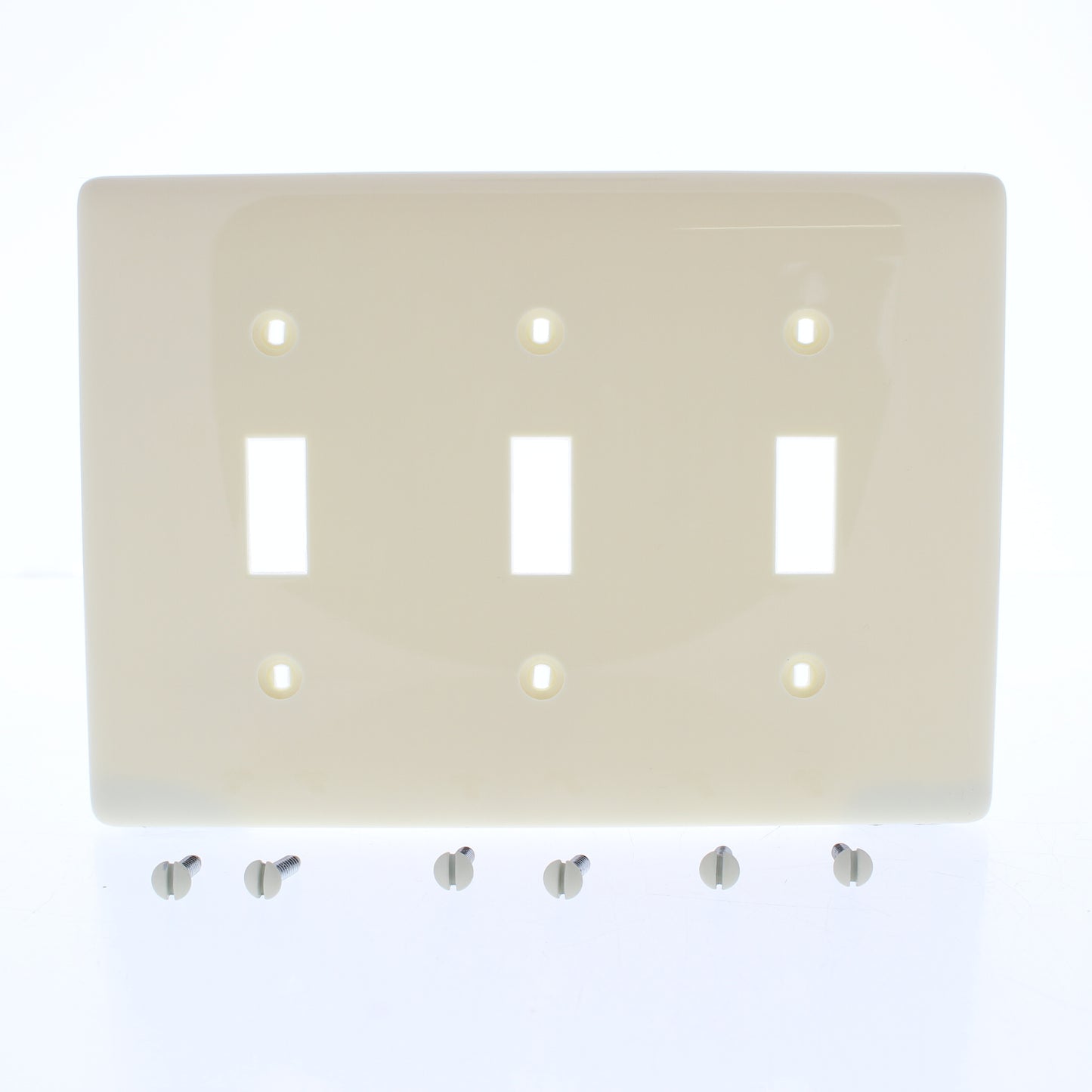 Hubbell NP3AL Almond 3-Gang Toggle Unbreakable Standard Wallplate Cover 10pcs