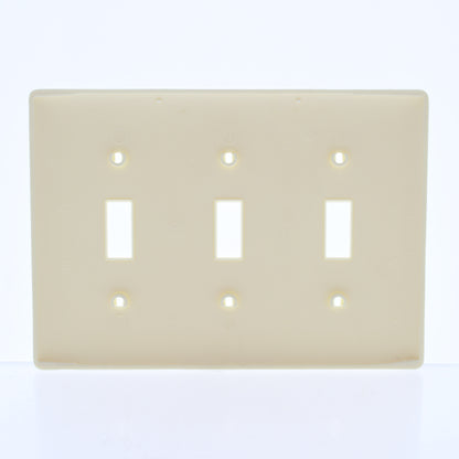 Hubbell NP3AL Almond 3-Gang Toggle Unbreakable Standard Wallplate Cover 10pcs