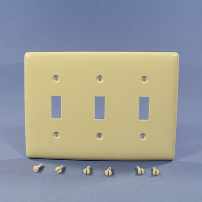 Hubbell NP3I Ivory 3-Gang Toggle Unbreakable Nylon Standard Wallplate Cover 10pc