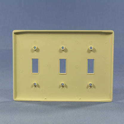 Hubbell NP3I Ivory 3-Gang Toggle Switch Unbreakable Nylon Standard Wallplate