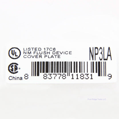Hubbell NP3LA Light Almond 3-Gang Toggle Unbreakable Standard Wallplate Cover