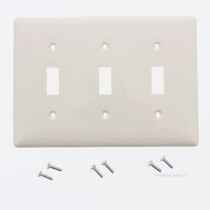 Hubbell NP3LA Light Almond 3-Gang Toggle Unbreakable Standard Wallplate Cover