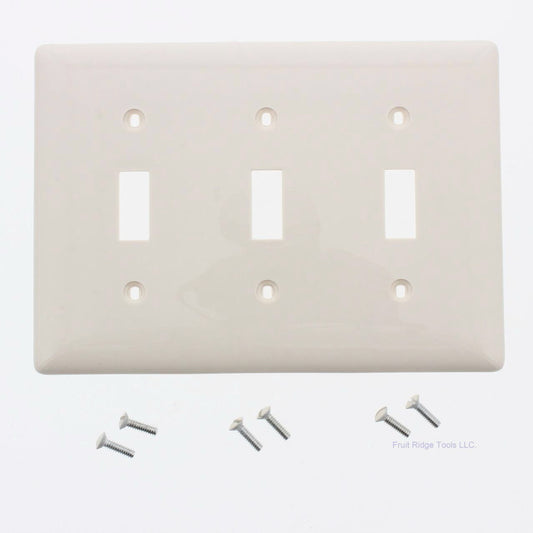Hubbell NP3LA Light Almond 3-Gang Toggle Unbreakable Standard Wallplate Cover