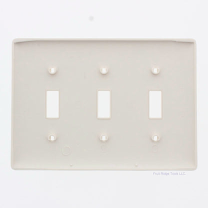 Hubbell NP3LA Light Almond 3-Gang Toggle Unbreakable Standard Wallplate Cover