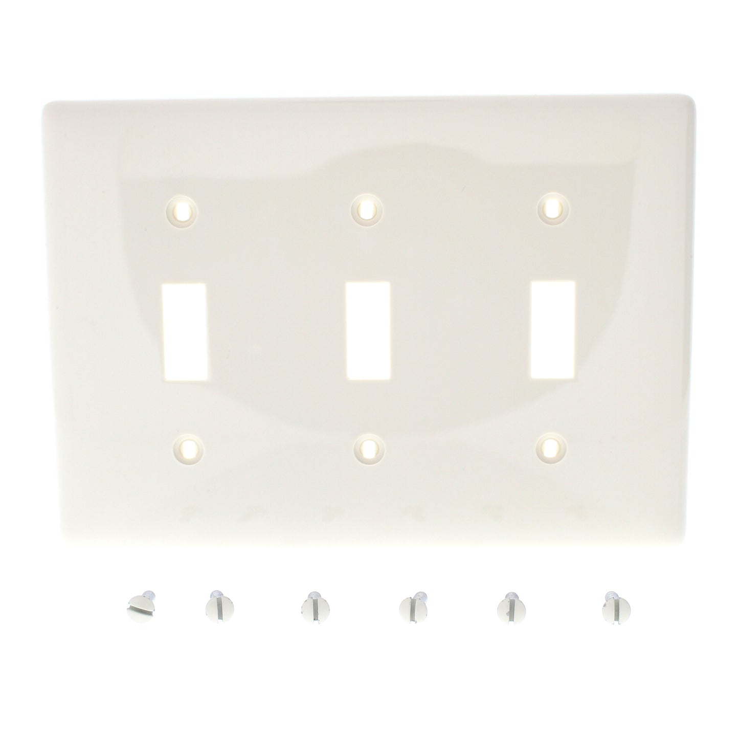 Hubbell NP3OW Office White 3-Gang Toggle Unbreakable Standard Wallplate Cover