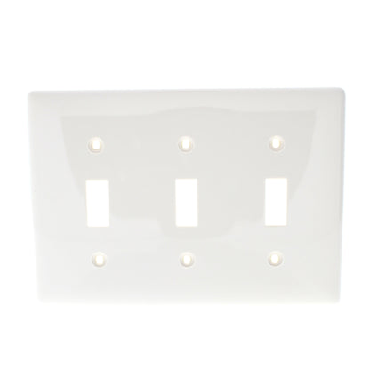 Hubbell NP3OW Office White 3-Gang Toggle Unbreakable Standard Wallplate Cover