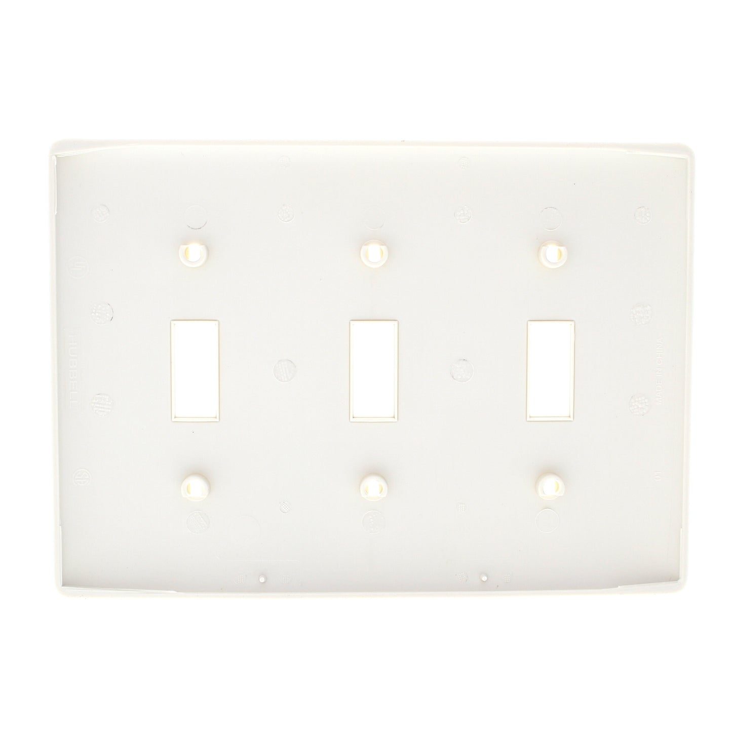 Hubbell NP3OW Office White 3-Gang Toggle Unbreakable Standard Wallplate Cover