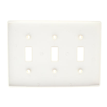 Hubbell NP3OW Office White 3-Gang Toggle Unbreakable Standard Wallplate Cover