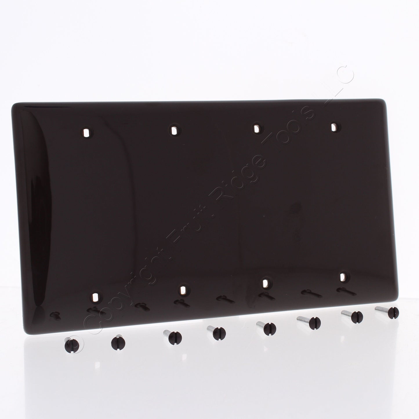 Hubbell NP43 Brown 4-Gang Blank Unbreakable Nylon Wallplate Cover Box Mount