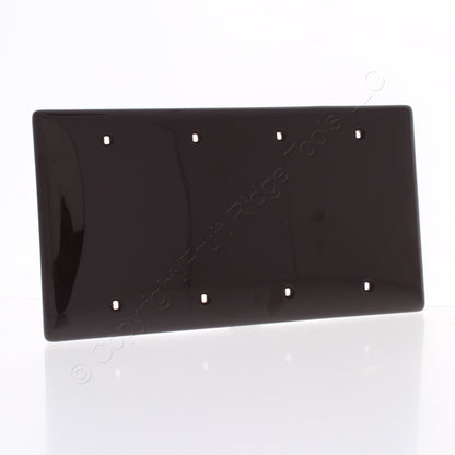 Hubbell NP43 Brown 4-Gang Blank Unbreakable Nylon Wallplate Cover Box Mount