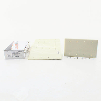 Hubbell NP43OW Office White 4-Gang Blank Box Mount Nylon Covers Wallplate 10pcs