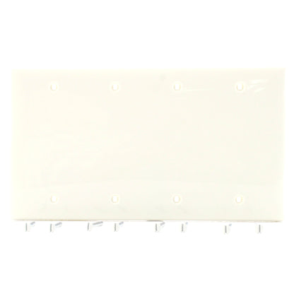 Hubbell NP43OW Office White 4-Gang Blank Box Mount Nylon Covers Wallplate 10pcs