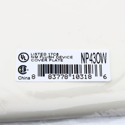 Hubbell NP43OW Office White 4-Gang Blank Unbreakable Wallplate Cover Box Mount