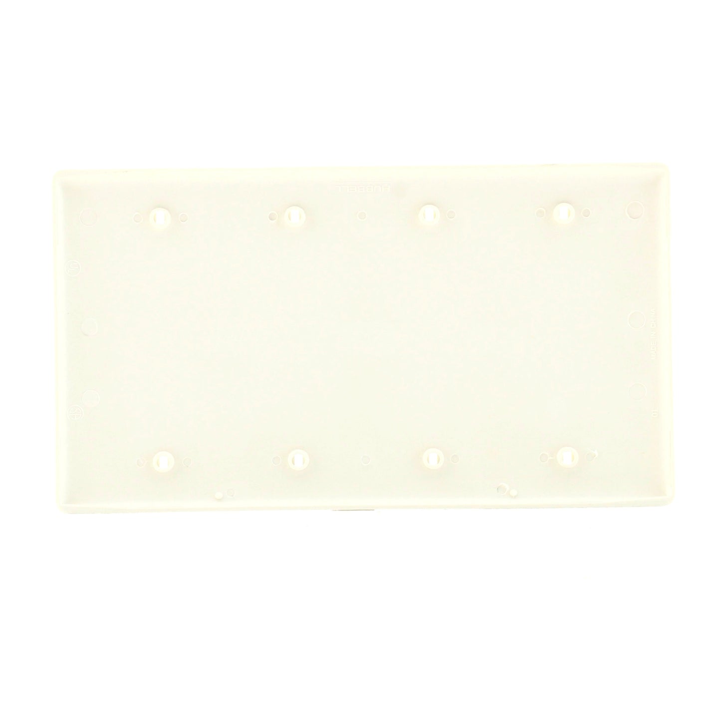 Hubbell NP43OW Office White 4-Gang Blank Unbreakable Wallplate Cover Box Mount