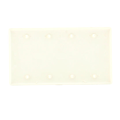 Hubbell NP43OW Office White 4-Gang Blank Unbreakable Wallplate Cover Box Mount
