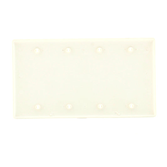 Hubbell NP43OW Office White 4-Gang Blank Unbreakable Wallplate Cover Box Mount
