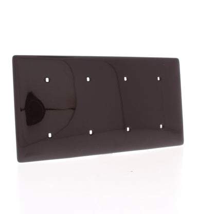 Hubbell NP44 Brown 4-Gang Blank Nylon Wallplate Strap Mount Covers 10-Pack