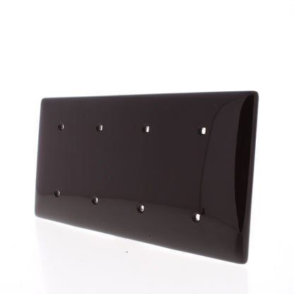 Hubbell NP44 Brown 4-Gang Blank Nylon Wallplate Strap Mount Covers 10-Pack