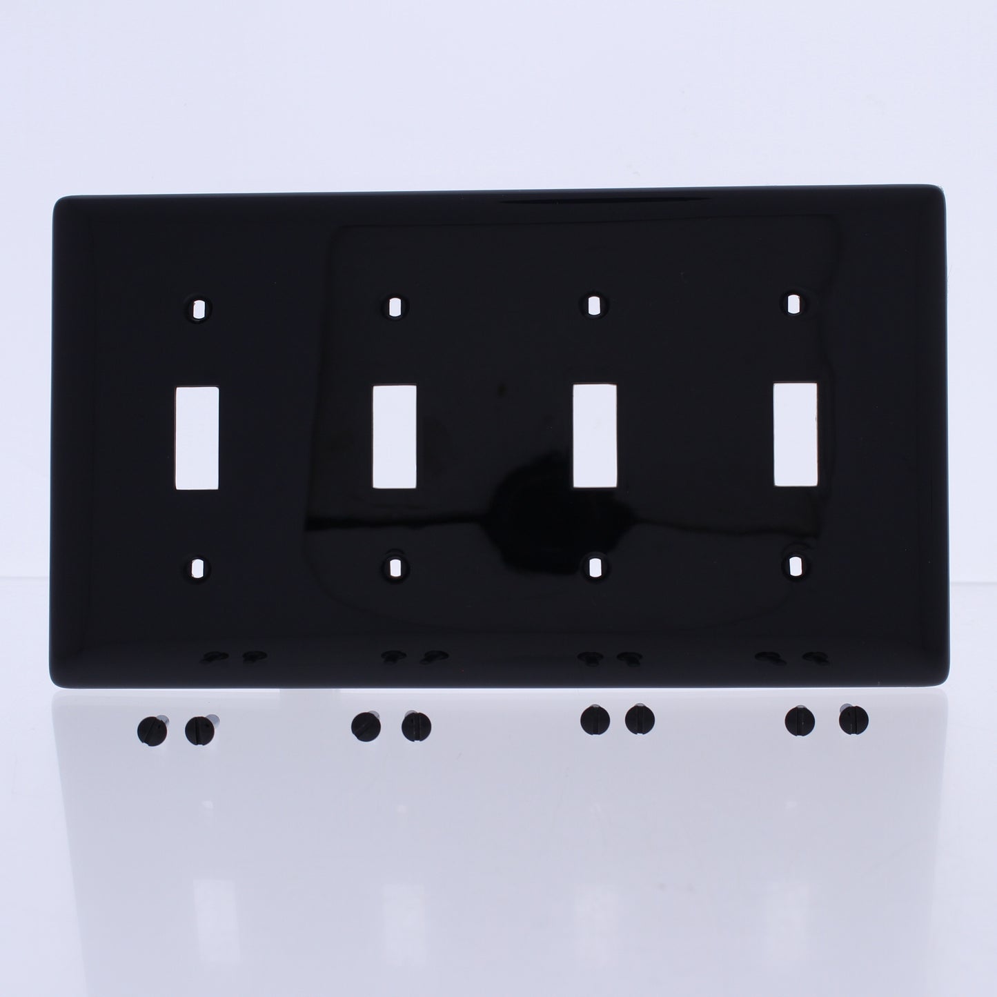 Hubbell NP4BK Black 4-Gang Toggle Switch Standard Unbreakable Wallplates 10pcs