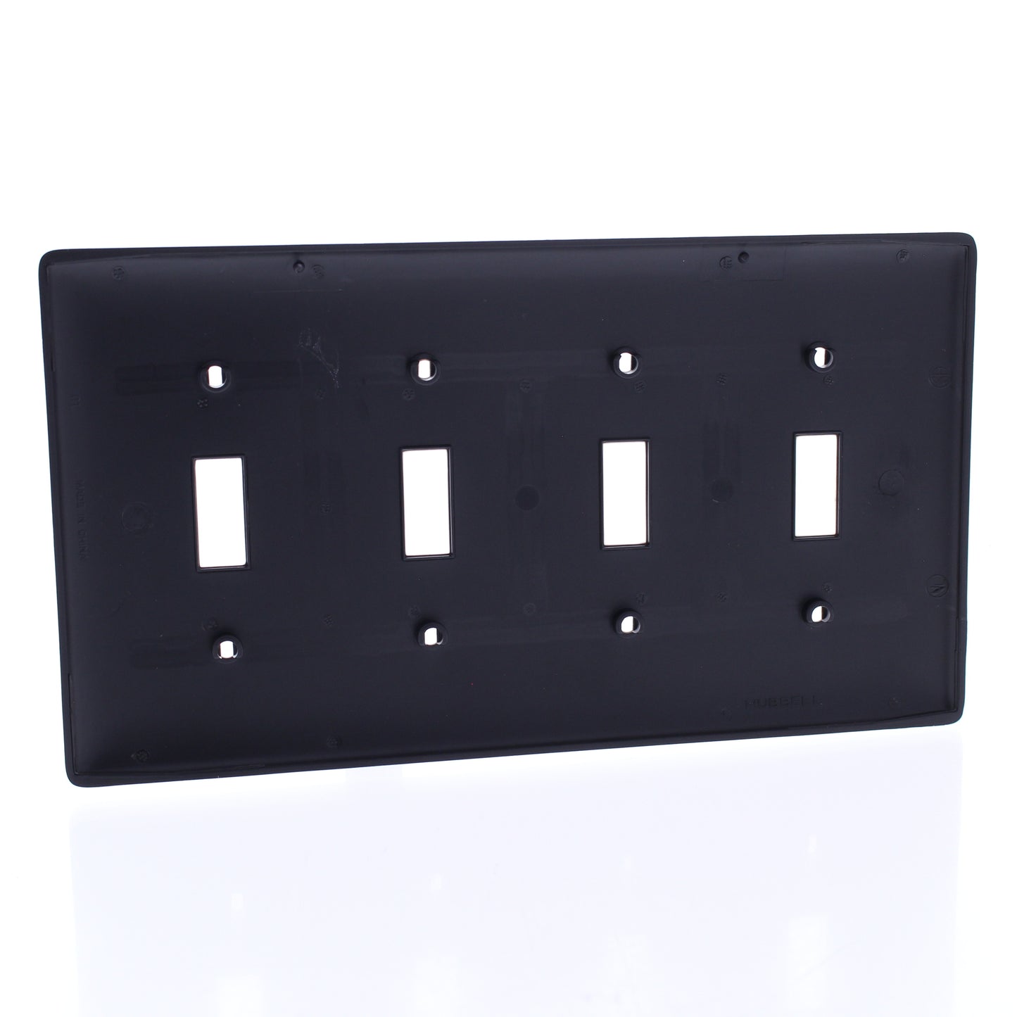 Hubbell NP4BK Black 4-Gang Toggle Switch Standard Unbreakable Wallplates 10pcs