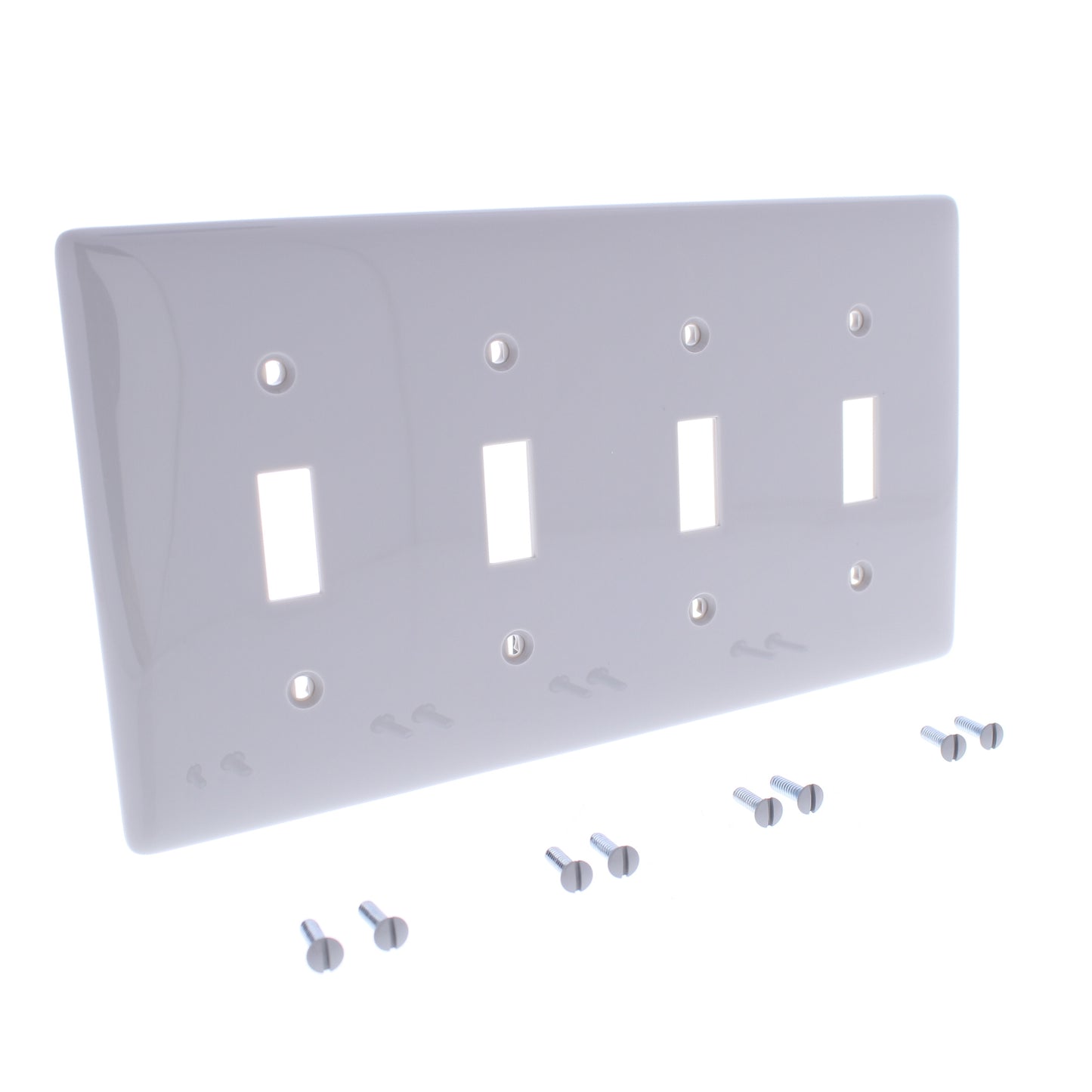Hubbell NP4GY Gray 4-Gang Toggle Unbreakable Nylon Standard Wallplate Cover 10pc