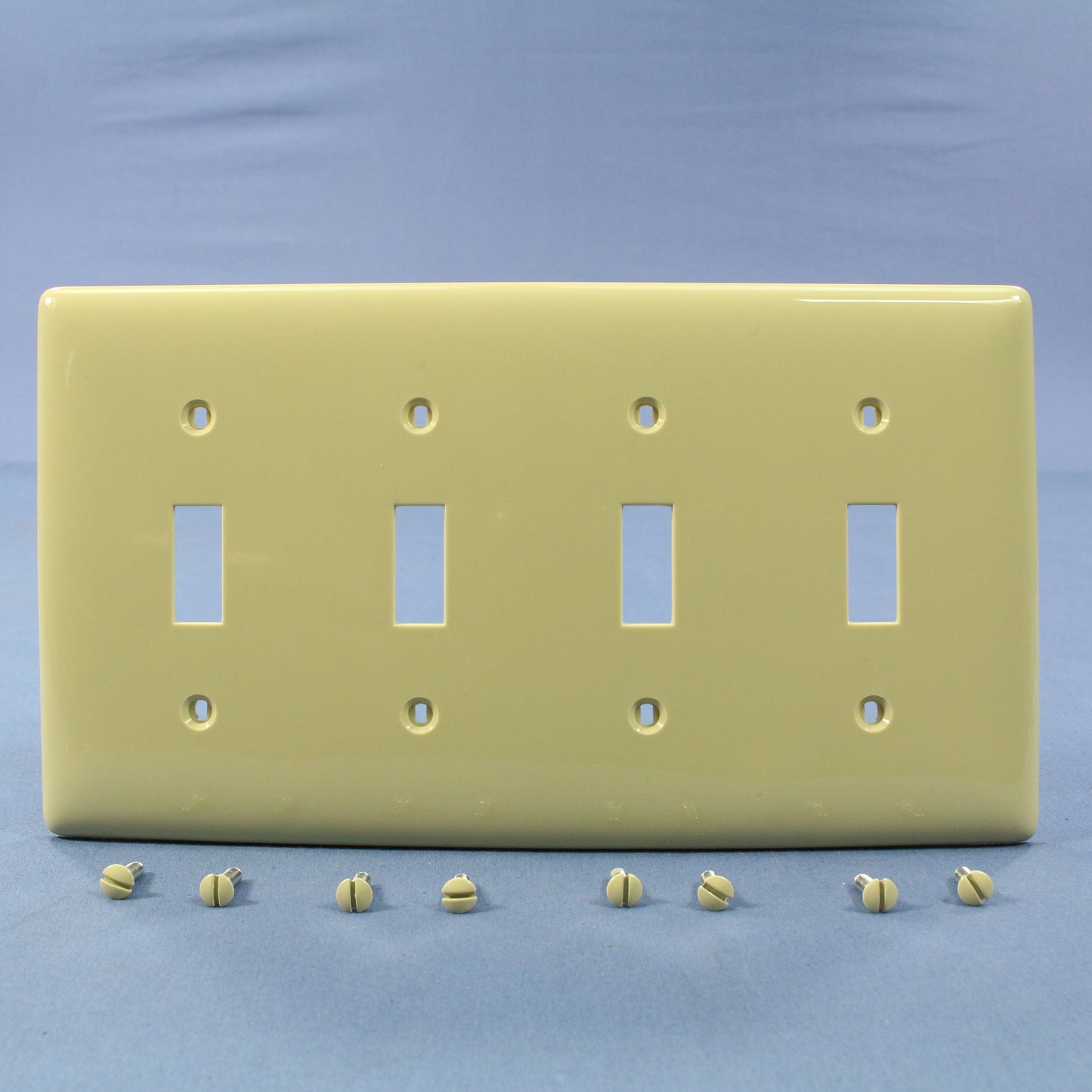 Hubbell NP4I Ivory 4-Gang Toggle Switch Unbreakable Nylon Standard Wallplate