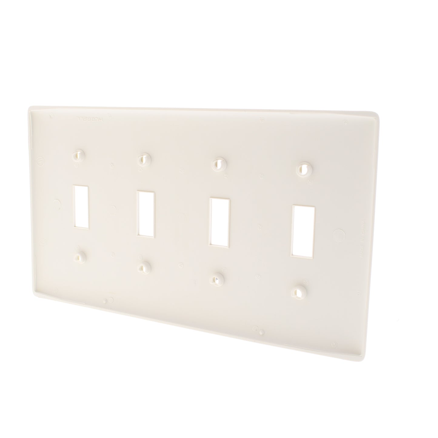 Hubbell NP4LA Light Almond 4-Gang Toggle Unbreakable Nylon Wallplate Cover 10pcs