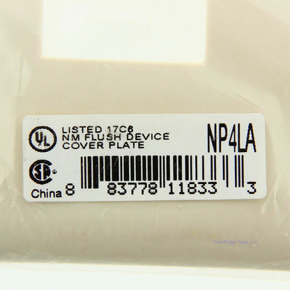 Hubbell NP4LA Light Almond 4-Gang Toggle Unbreakable Standard Wallplate Cover