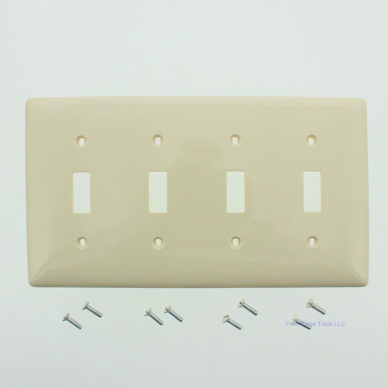 Hubbell NP4LA Light Almond 4-Gang Toggle Unbreakable Standard Wallplate Cover