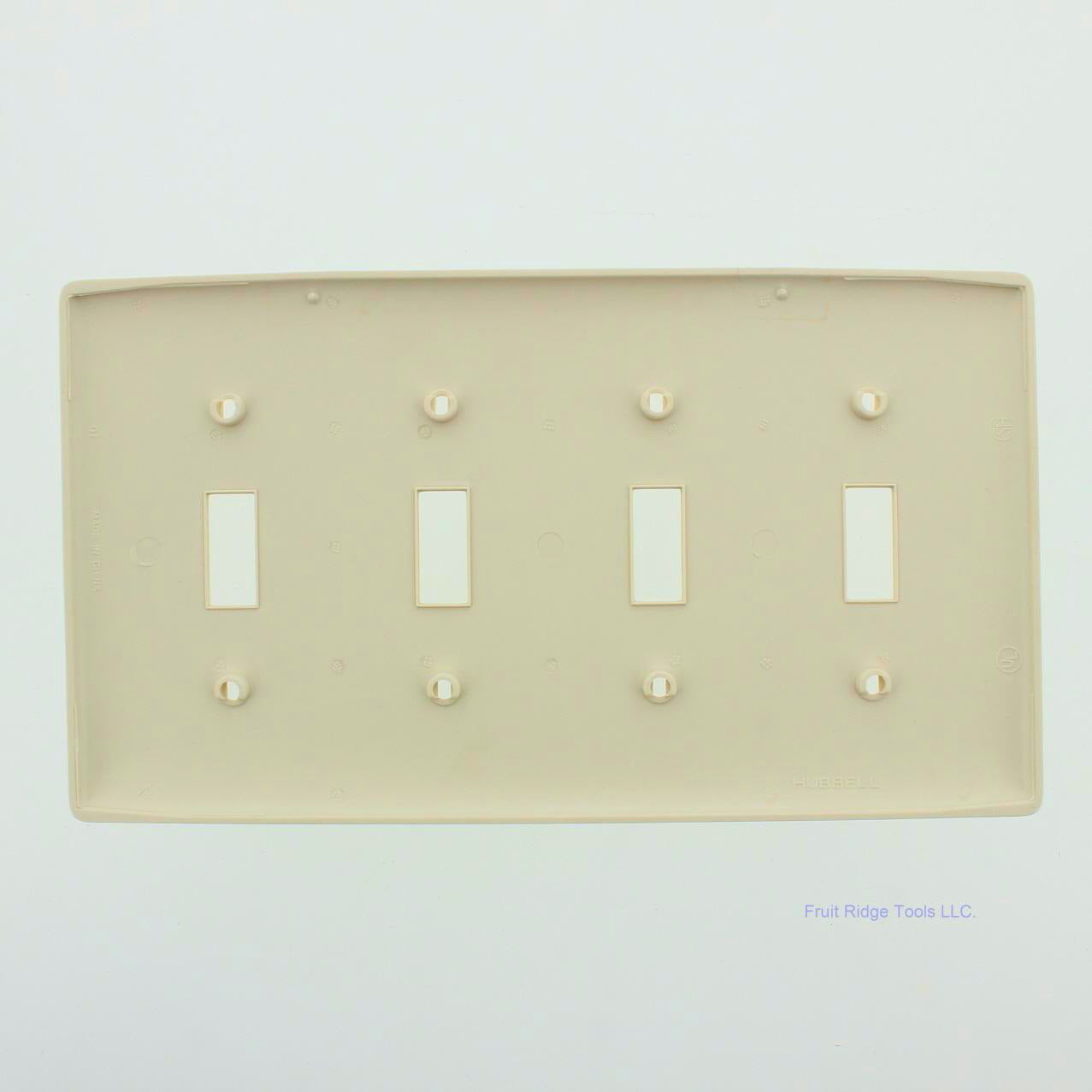 Hubbell NP4LA Light Almond 4-Gang Toggle Unbreakable Standard Wallplate Cover