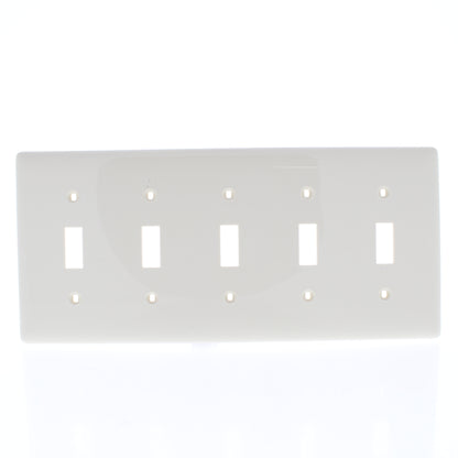 Hubbell NP5LA Light Almond Unbreakable 5-Gang Switch Cover Nylon Wallplate 10pcs